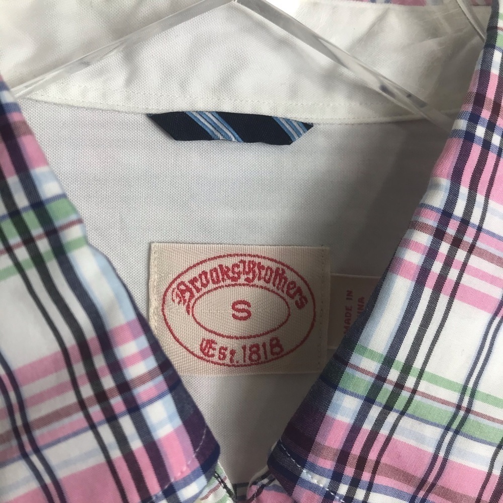 Brooks Brothers Check Spring Print Button Down Sh… - image 2